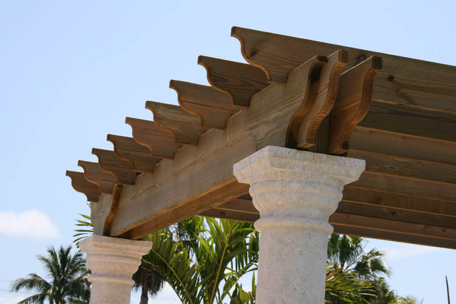 Custom pergola beam and column detail